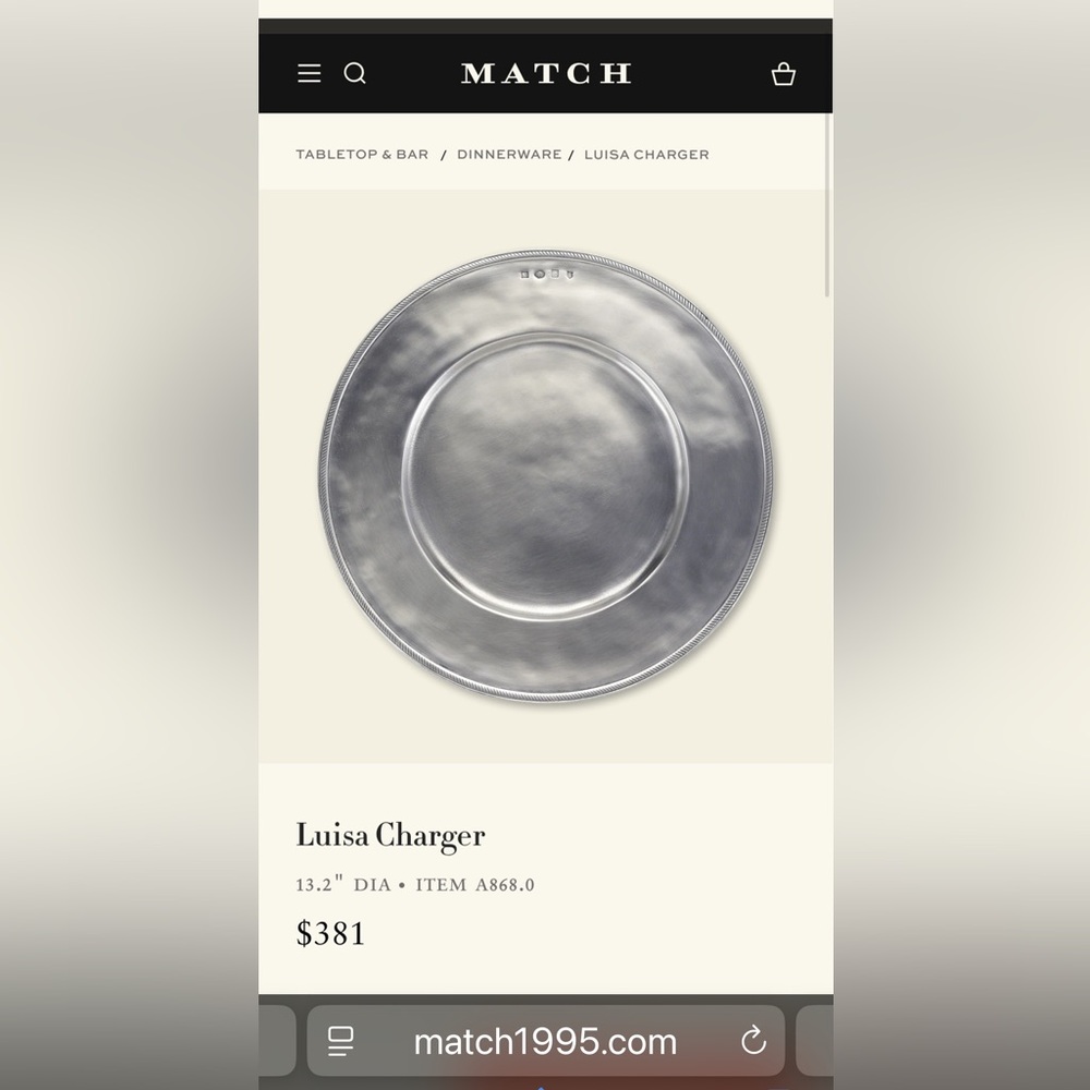 Match Luisa Pewter Charger